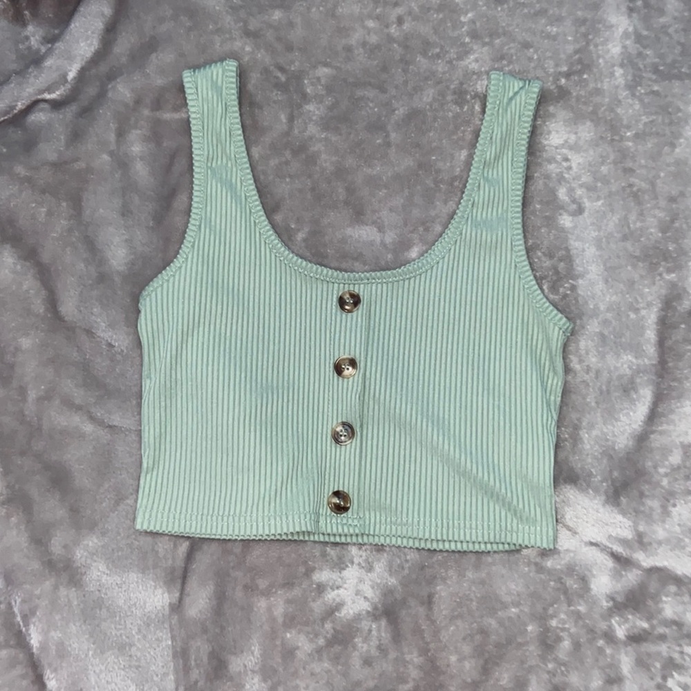 Green Button Cami Top